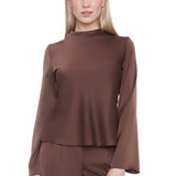Cleo Satin Top | chocolate