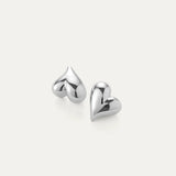 Art heart button earrings | Silver