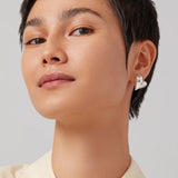 Art heart button earrings | Silver