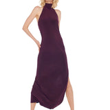 Plum halter dress