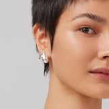 Art heart button earrings | Silver