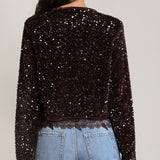 Chocolate sequin shawl