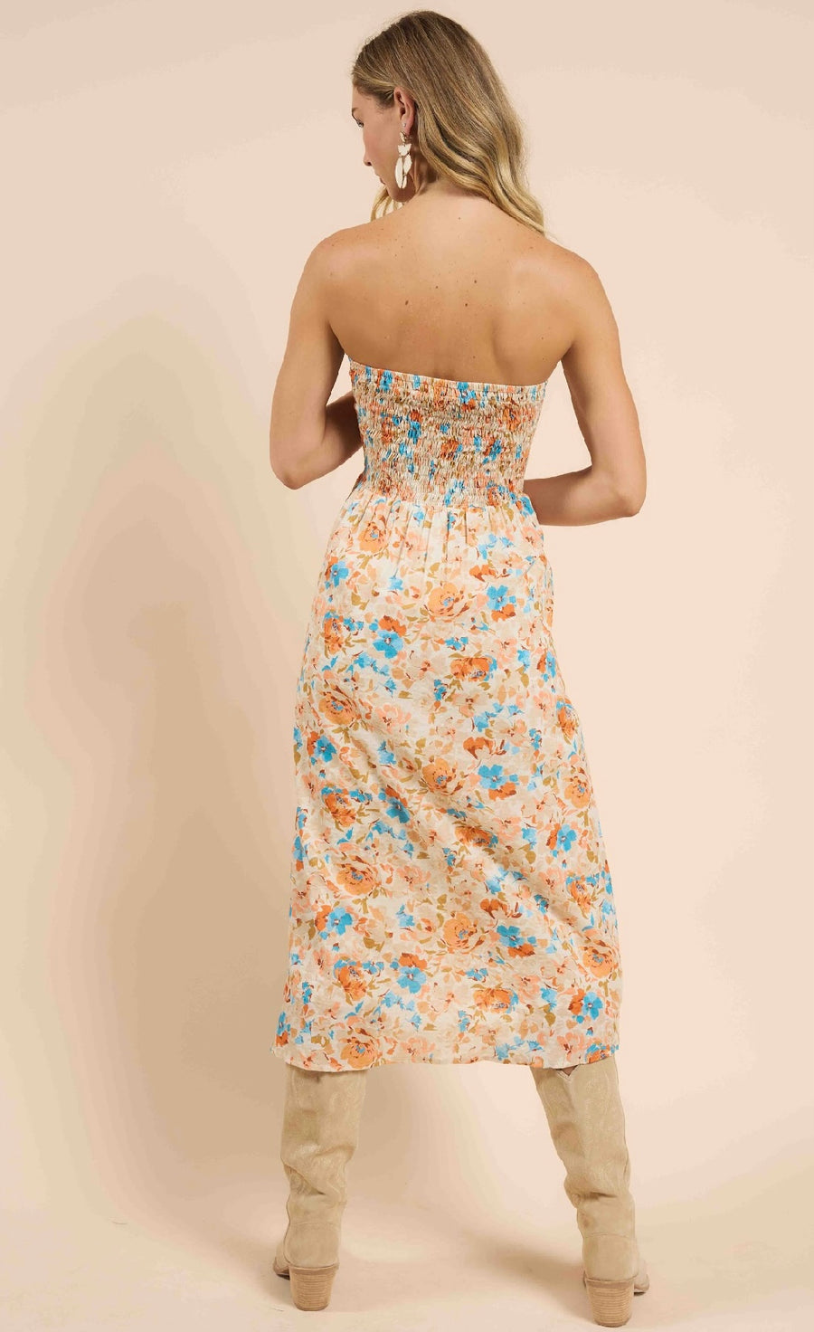 Peach tea dress