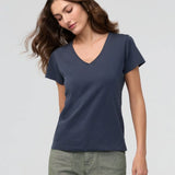 Pure Pima slim V-neck | navy