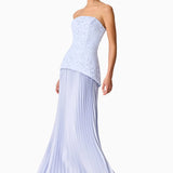 Lacy strapless gown
