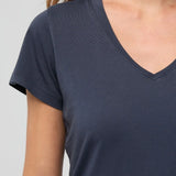 Pure Pima slim V-neck | navy