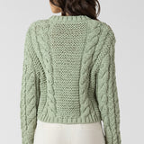 Sage floral button cardigan