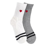 Heart ribbed socks