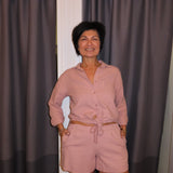Leo linen shirt | dusty rose