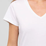 Pure Pima slim V-neck | white