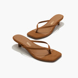 Julia sandal - Square toe | Camel suede