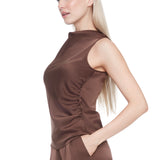 Cleo Satin Tank | chocolate