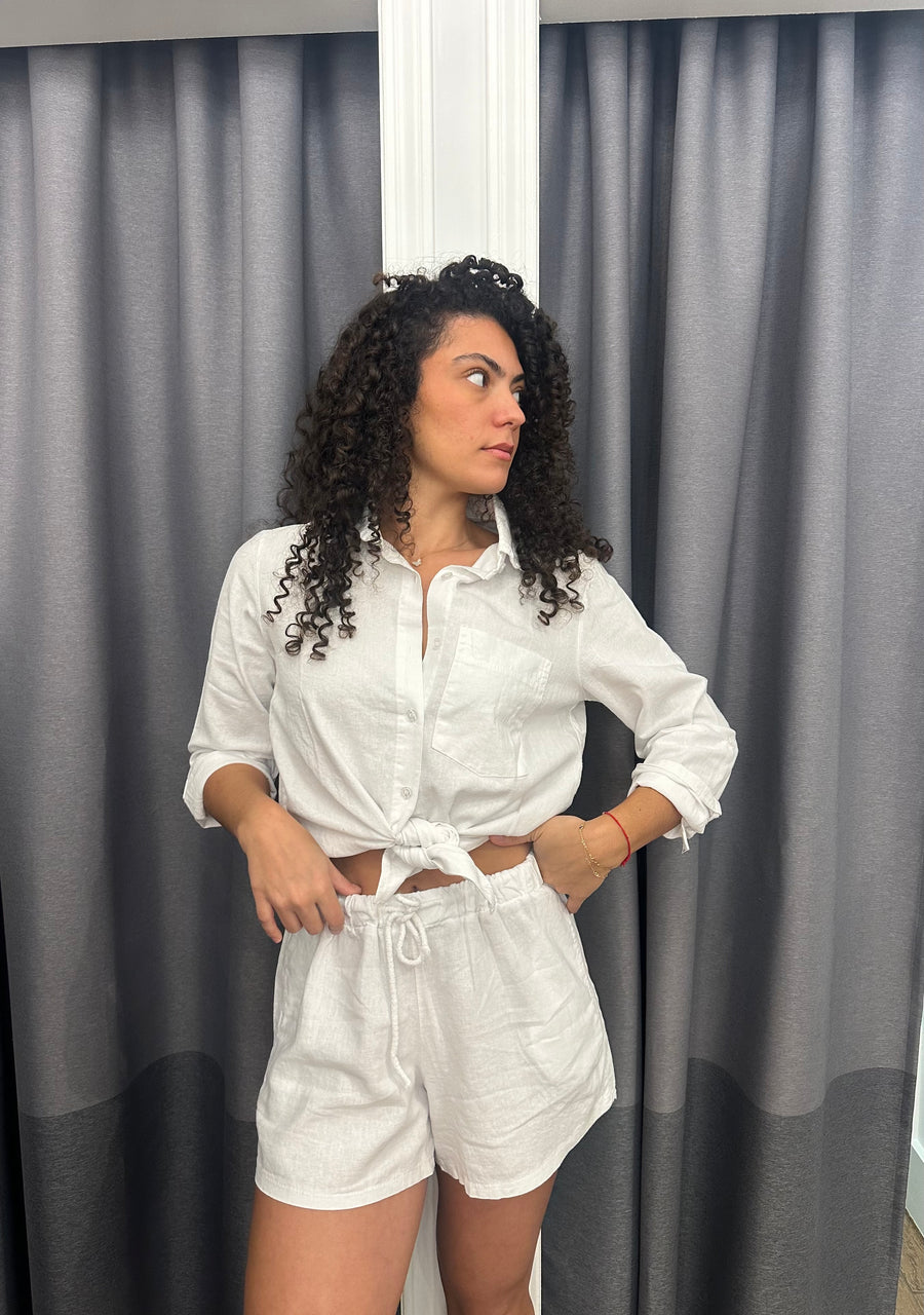 Leo linen shirt | white