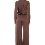 Cleo satin pant | chocolate