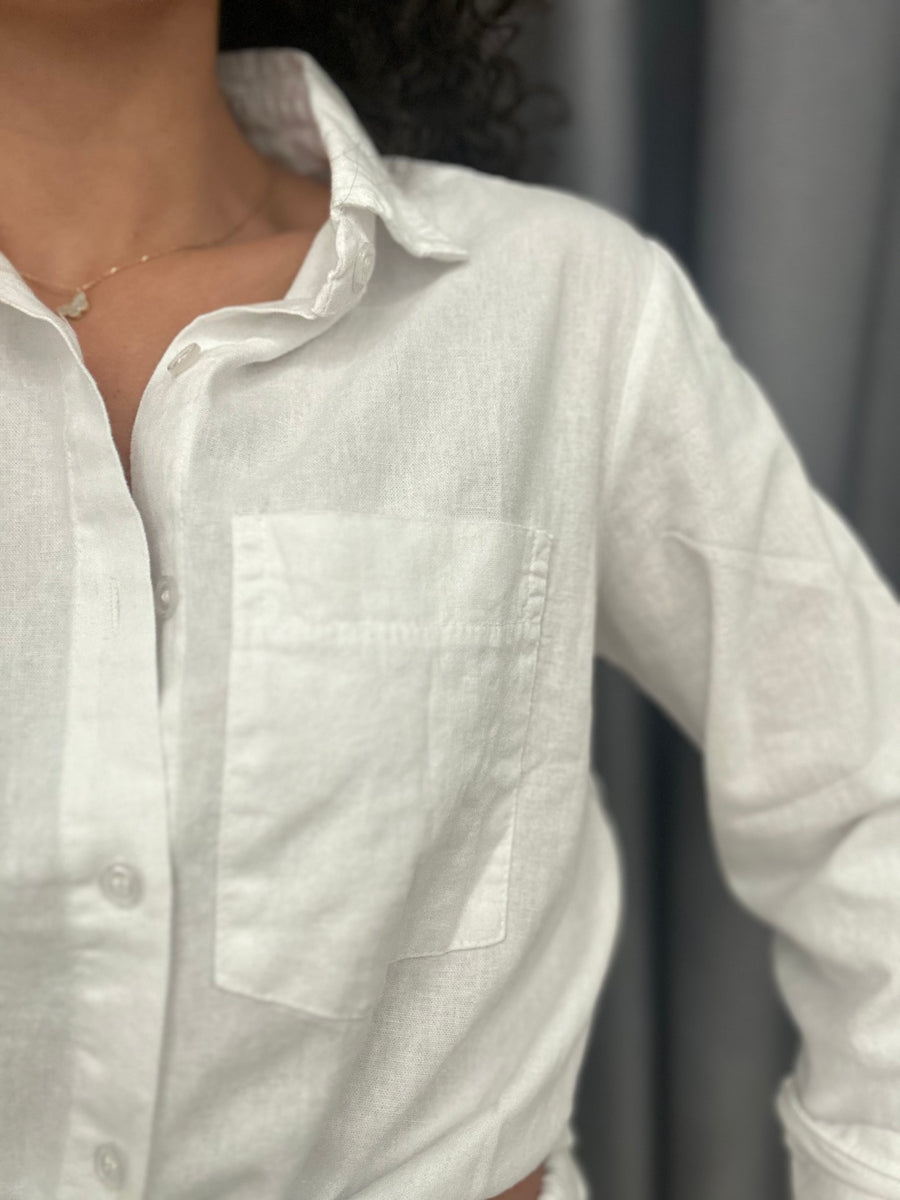 Leo linen shirt | white