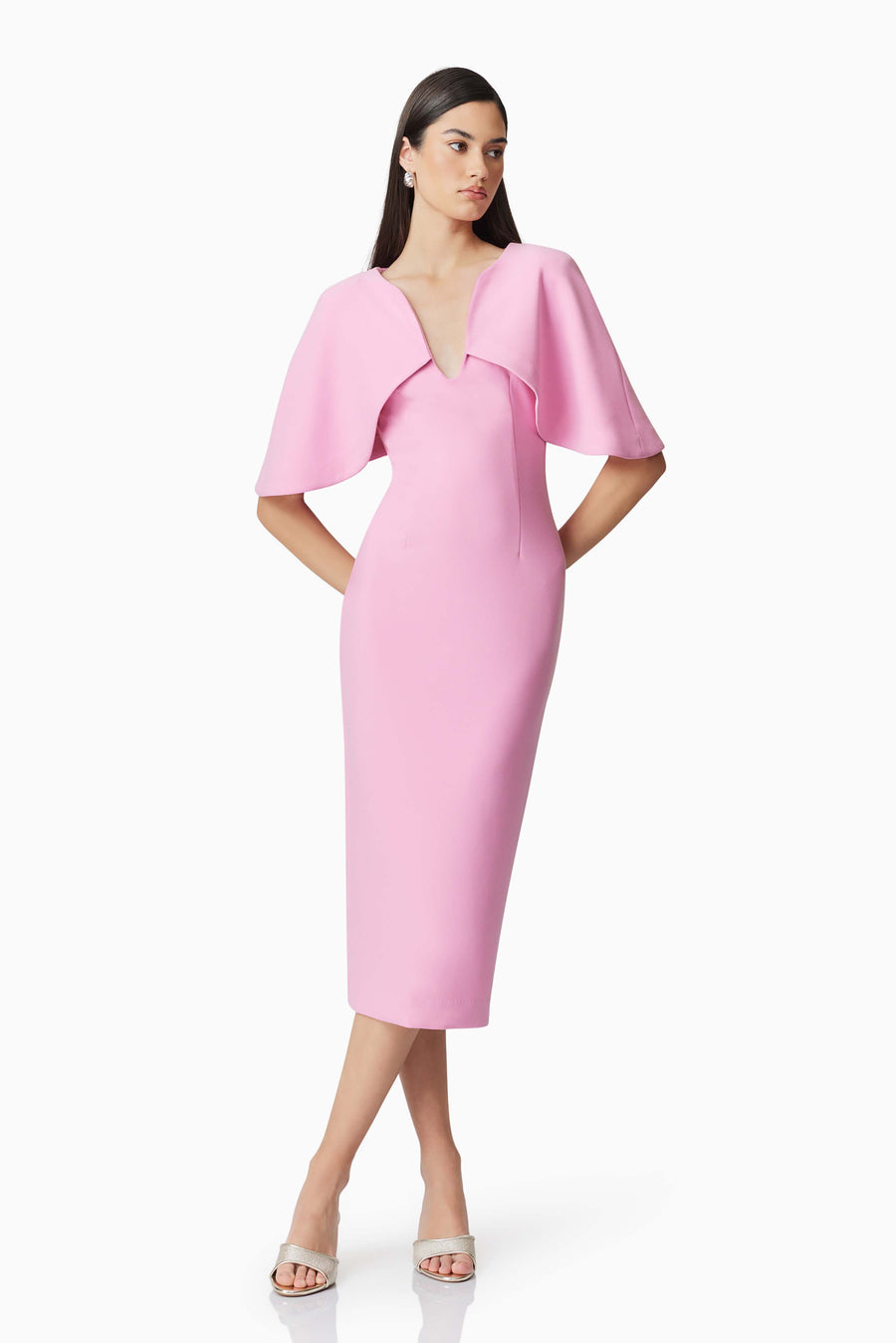 Gia cape midi dress