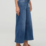 Performance Denim High rise wide leg crop