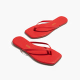 Square toe lily sandals | red