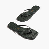 Square Toe Lily Sandals | emerald croc