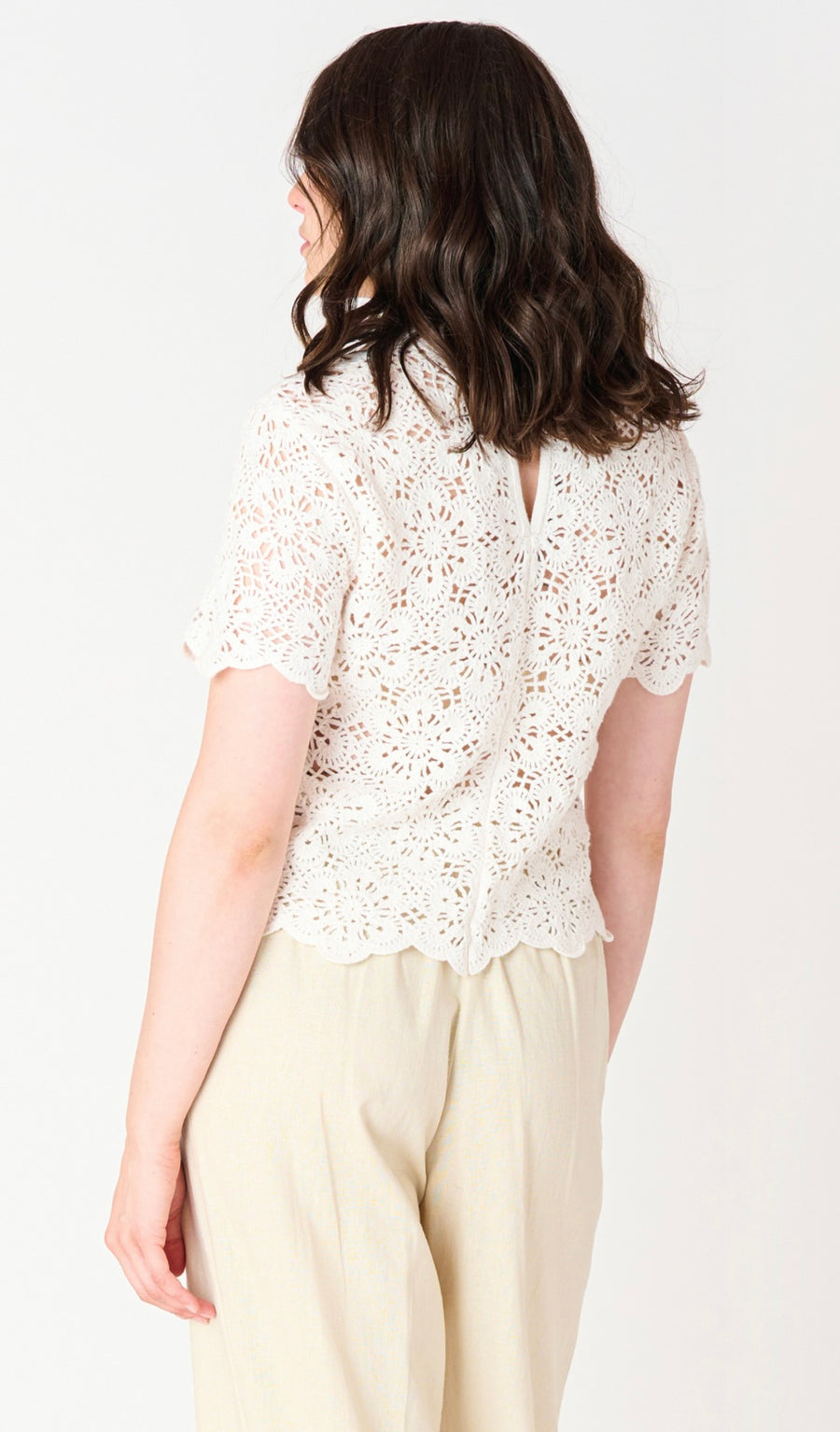 Cream crocheted top