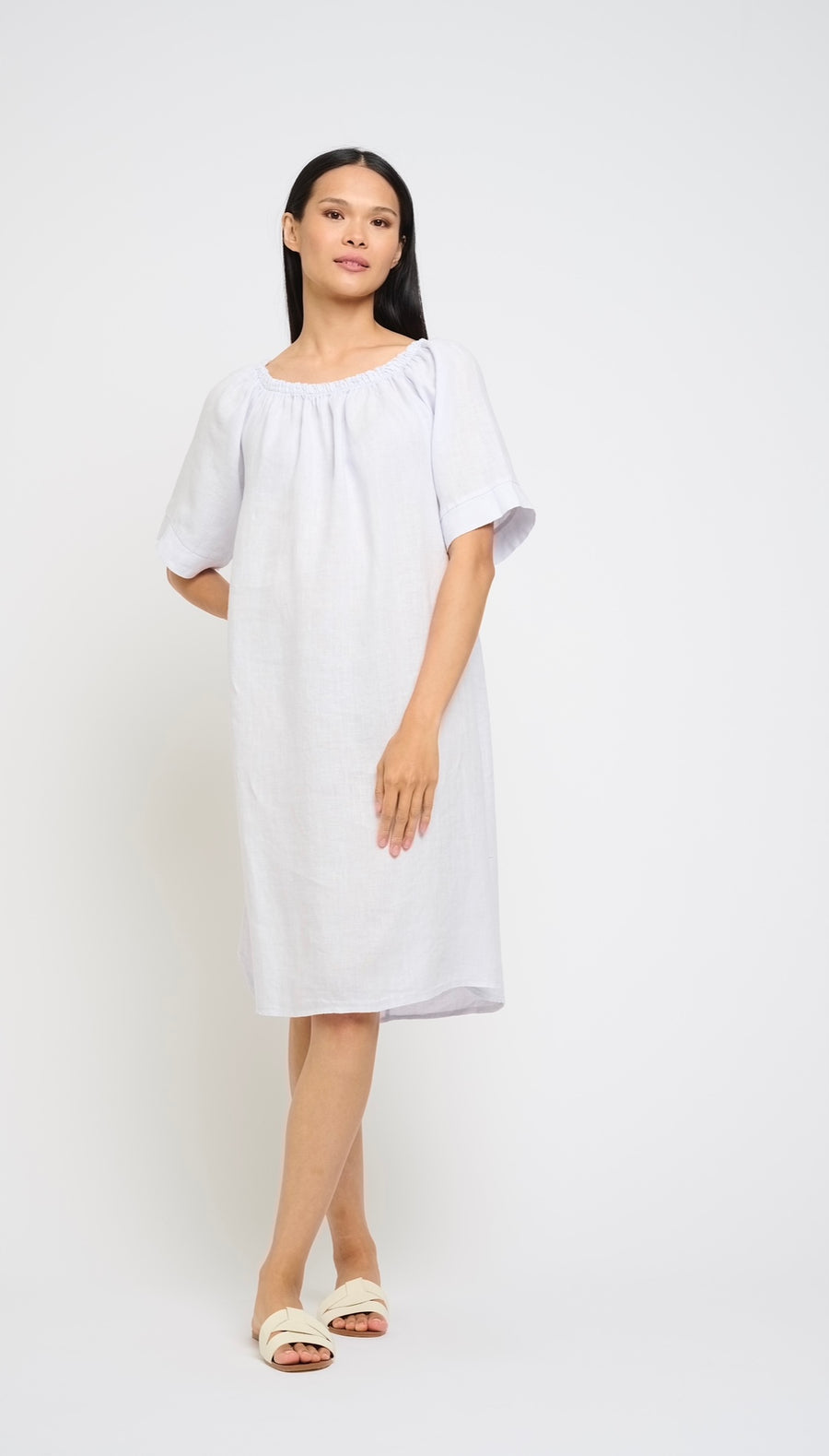 Michelle linen dress | powder