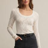Blush scoop mesh top