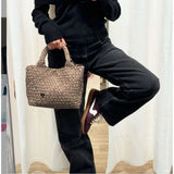 Brandon small woven tote