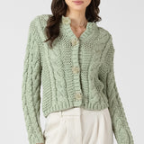 Sage floral button cardigan