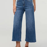 Performance Denim High rise wide leg crop