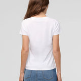 Pure Pima slim V-neck | white