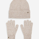 Anicet glove & hat set | taupe