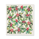 Holly & berries dishcloth (pack of 6)
