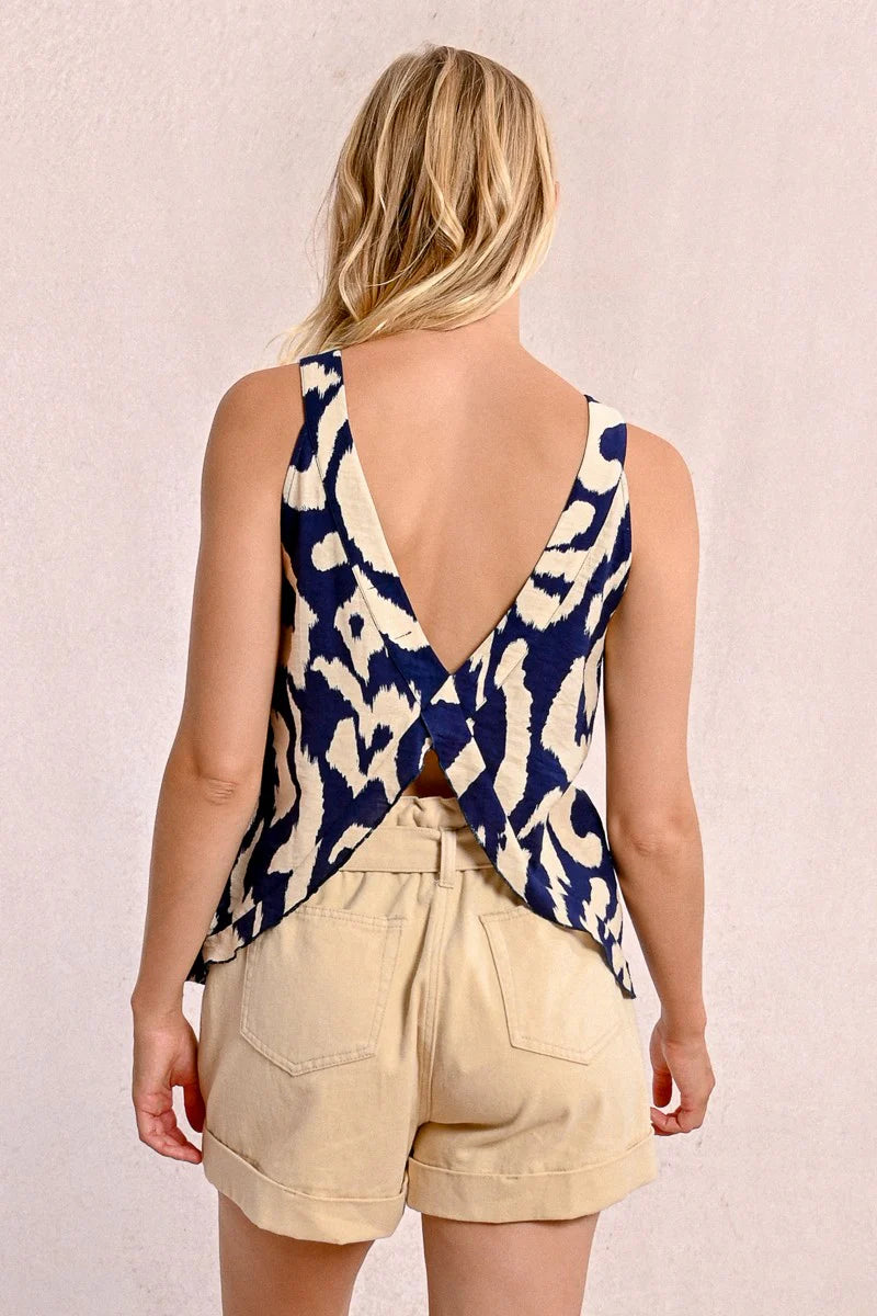 Navy trap top